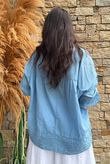 Prairie Pintuck Cotton Smock Denim